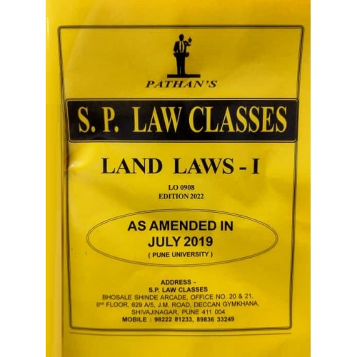 S. P. Law Class's Land Laws - I for BA. LL.B & LL.B [New Syllabus] by Prof. A. U. Pathan